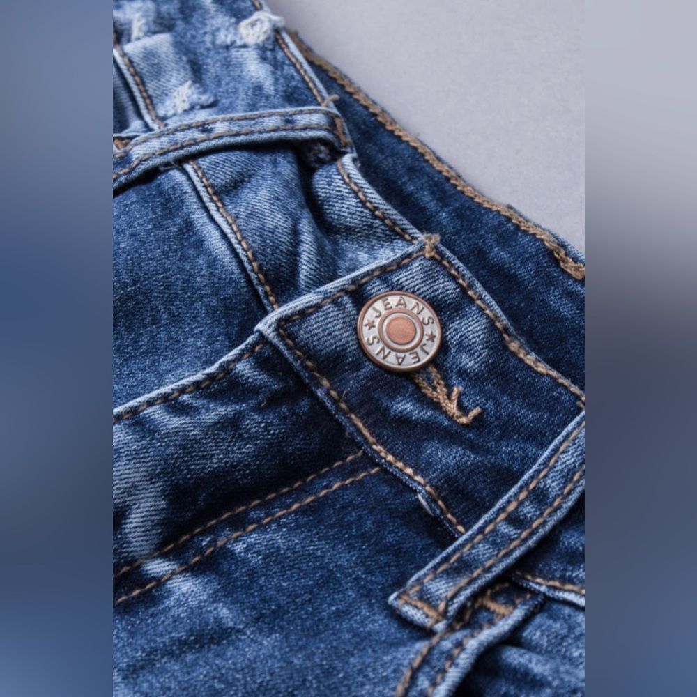 NWT Blue Distressed Flare Jeans - Picture 8 of 14
